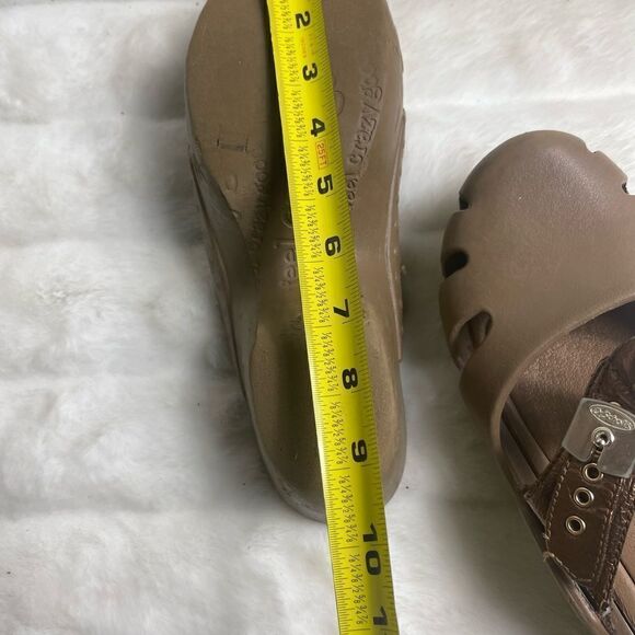 Dr Scholl’s nurse’s clogs tan with bronze strap size 10 - Picture 11 of 12